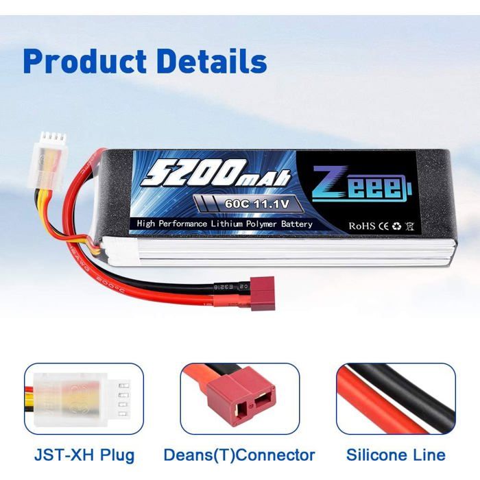 Paracity Batterie Lipo 7500mAh 11.1V 3S – Compatible Yuneec Q500 4K Et Typhoon RC