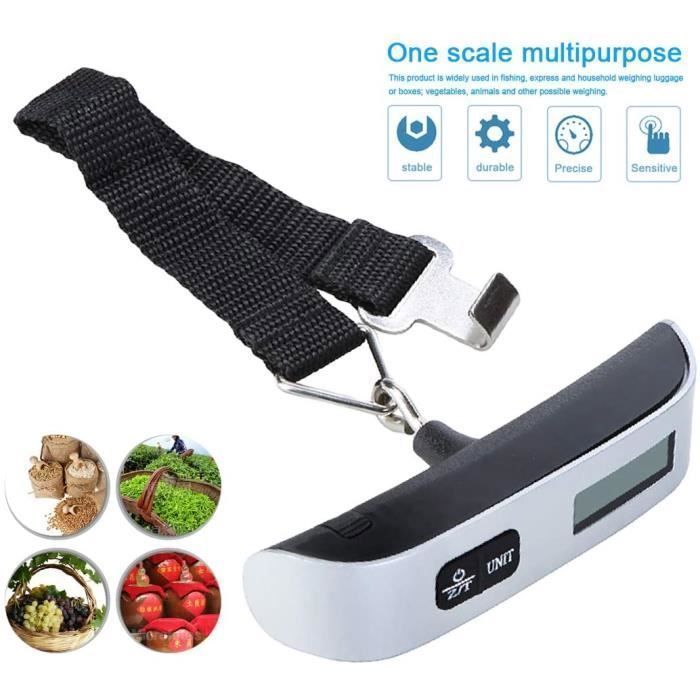 Pèse-bagages Portable Sans Pile – Écran LCD Rétroéclairé, Jusqu'à 50 Kg, Idéal Voyage Avion