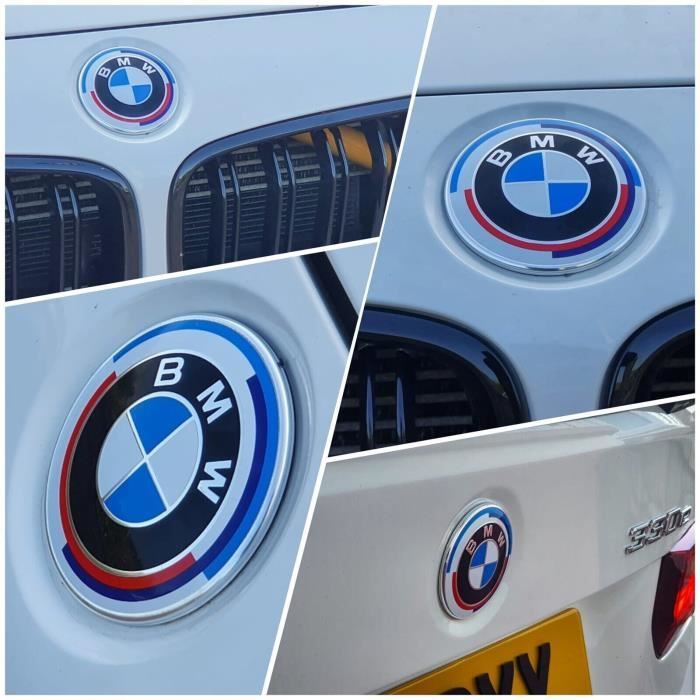 KIT 7 Badge LOGO Embleme BMW - Capot - Coffre - Volant - cache