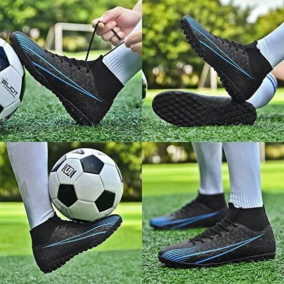 Chaussures De Football Antidérapantes À Haut-dessus Avec Fermeture