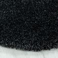 Tapis rond poil long pour le salon moderne uni super doux avec une apparence de peluche Couleur: Anthracite Taille: 200 cm Rond-3