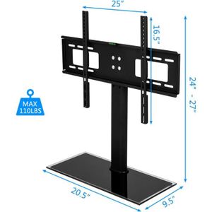 BONTEC Support TV Sur Pied Universel Pivotant – Idéal Pour Téléviseurs 26 à 55 Pouces, écran Plat, Design Moderne Et Robuste