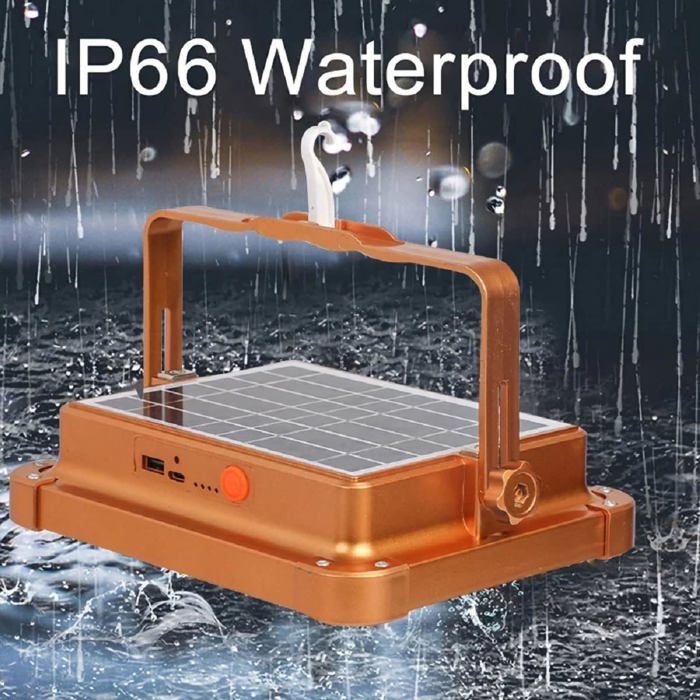 Projecteur LED Rechargeable 100W 10000LM, Lumière de Travail Lanterne Portable avec Panneau Solaire, 8000 mAh | Leroy Merlin