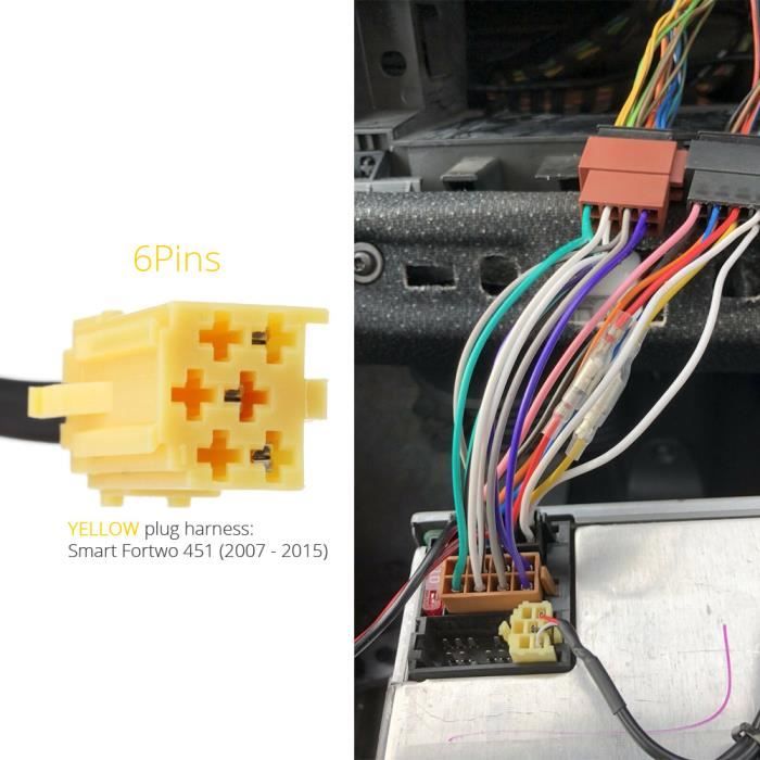Adaptateur Bluetooth Universel Avec Câble Mini-ISO 8 Pins Pour Autoradio Blaupunkt/Becker/VW/Seat/Skoda