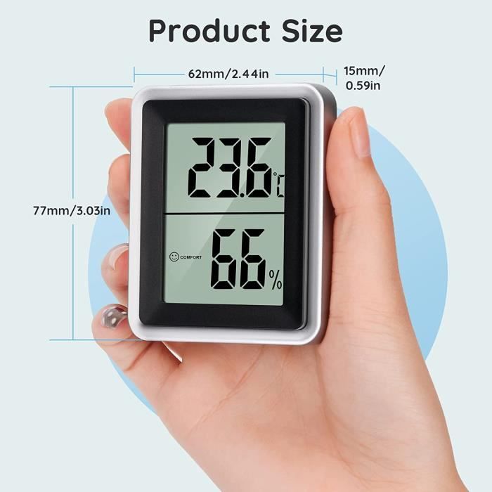 Thermomètre Hygromètre Intérieur Maison 1 Pièce Température Humidité  Moniteur Indicateur Haute Précision Écran LCD Facile à Li[107] - Cdiscount  Bricolage