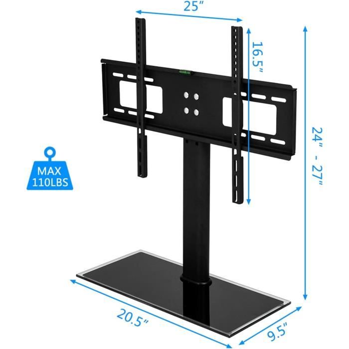 Alphamount Télévision Support Sur Pied TV Universel Pivotant - Pour TV LED OLED LCD De 32-60 Pouces, Support De TV Réglable En Hauteur, Supporte 40 Kg Max. VESA 400x400 Mm