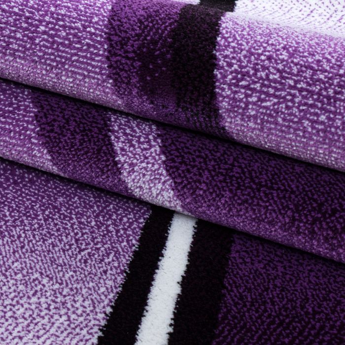 Tapis Salon Moderne Lilas 80x150cm - Tapis à Poils Courts Vagues Abstraites - Doux Et Moelleux