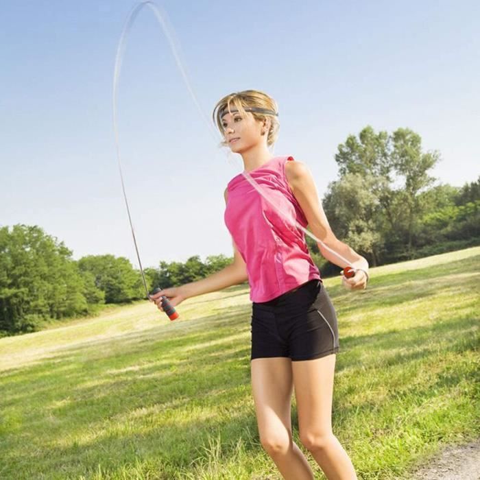 Corde à Sauter Enfants Adultes Corde de Saut Sans Fil Corde de Vitesse Lestée pour Entraînement Fitness Boxe Amincissement