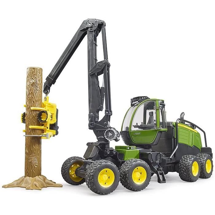 Abatteuse John Deere 1270G avec tronc d'arbre - Jouet agricole