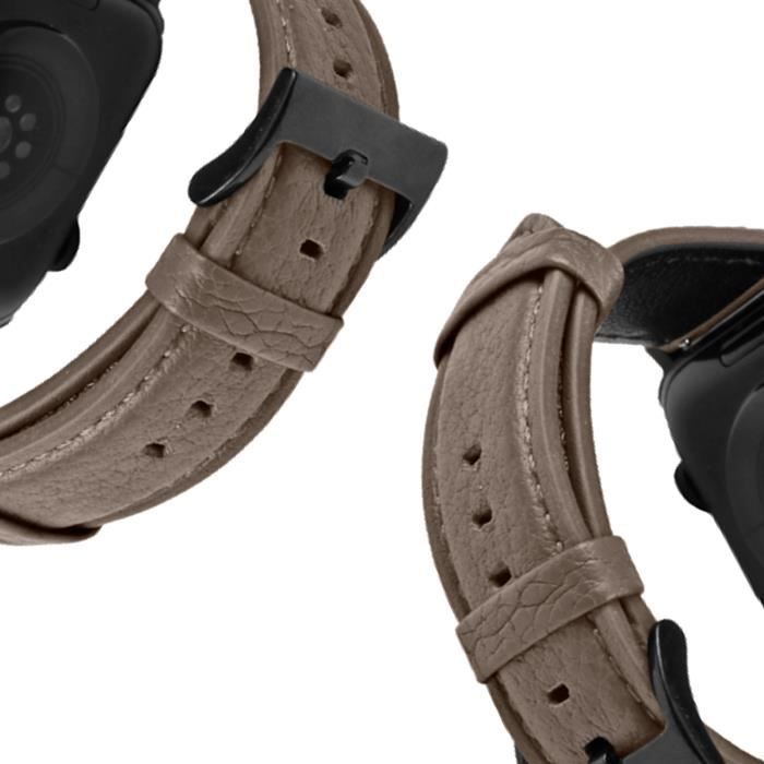 Bracelet en cuir véritable pour Apple Watch Band Series 8/7/6/5/4/3/2  couleur marron Pour iWatch 42mm ou 44mm45mm49mm , - Achat/vente bracelet de  montre Mixte Marron Cuir - Cdiscount