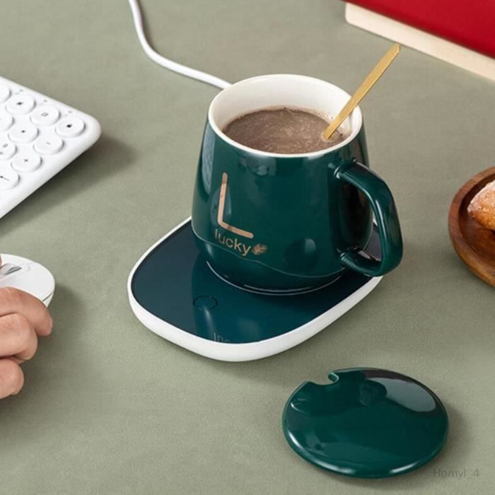 Tasse en céramique marbré USB avec support chauffant électique