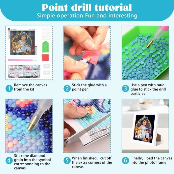 Kuromi Diamond Painting Kits Pour Enfants Avec Cadre, Peinture Diamants