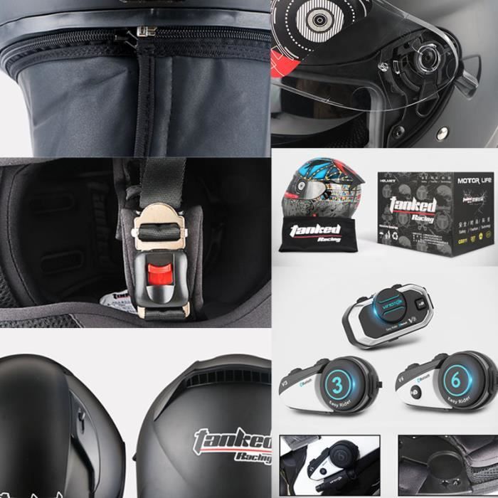 Casque Motocross UIGJIOG Noir Mat Intégral | Certifié DOT Pour Scooter, Quad & VTT - Homme/Femme