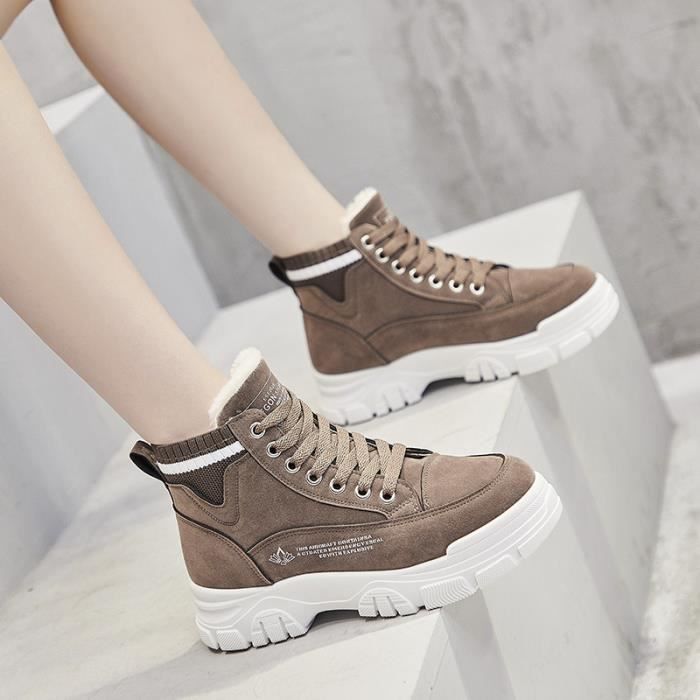 Basket Montantes Chaussure Femme Nouveau Khaki Chaud loisirs