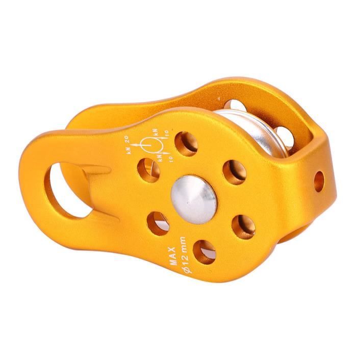 Poulie D'escalade 20KN En Alliage Aluminium-magnésium – Pour Corde 12mm, Rotation Rapide, Pour Alpinisme Et Sauvetage