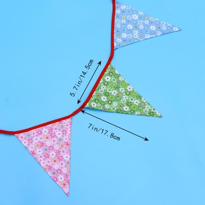 Thickoad Guirlande Fanions,Fanion Toile de Jute,25 Mètres-60pcs apeaux Triangle Bannière Vintage