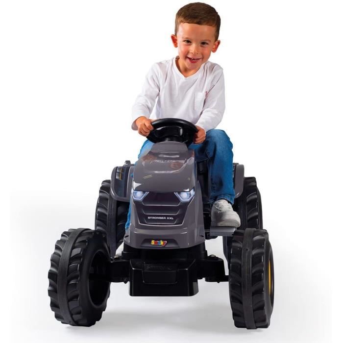 Smoby Tracteur Stronger XXL Avec Remorque – Pédales, Siège Ajustable, Klaxon – Fabriqué En France – Dès 3 Ans