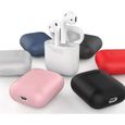 Coque Silicone pour AirPods APPLE Boitier de Charge Grip Housse Protection (BLANC)-0
