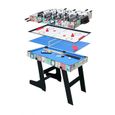 hj Table Pliable Multi Jeux 4 en 1 Pliante 121cm-Billard-Babyfoot-Hockey-Tennis de Table4-0