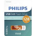 Philips Clé USB 3.0 Vivid 128 Go Blanc et orange-0
