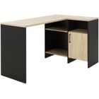 Bureau d'angle 3 niche - GAMI - Leicester - Décor chêne et noir