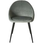 MACABANE AUGUSTIN - Lot de 2 chaises velours vert jade pieds métal noir