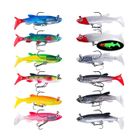 Lot De 12 Leurres De Pêche Souples Bioniques – Double Hameçon, Queue En T, Plomb Interne, Finition Laser Pour Carnassiers
