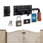 Verrou de porte - KOTARBAU - Modèle à boulon - Acier noir - Poignée en bois - 280 mm