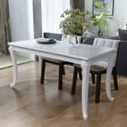 vidaXL Table de salle à manger 116 x 66 x 76 cm Blanc haute brillance 243383