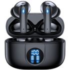 Ecouteur Sans Fil Réduction du Bruit ANC et ENC VEATOOL Casque Bluetooth 5.3 Écran LED Étanche IP6 30H d'Autonomie Son Stéréo Noir