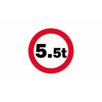 Autocollant sticker signalisation panneau interdit poids lourds camion 5,5 t