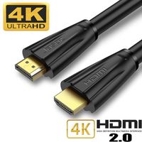 Ototon® 2M Câble HDMI 2.0 Ultra HD Haute Vitesse 4K Premium Haut Débit Compatible HDTV TV Box PS3 PS4 Xbox Nintendo Switch - 2M