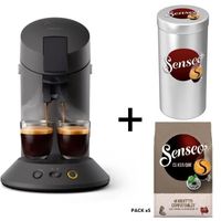 Machine à café dosette Philips SENSEO Original Plus CSA210/63 Noire + Canister offert + 200 dosettes