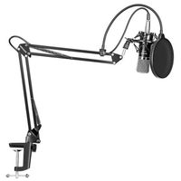 Microphone à Condensateur Professionnel Enregistrement Studio & NW-35 Support de Microphone à Bras de Ciseaux Réglable