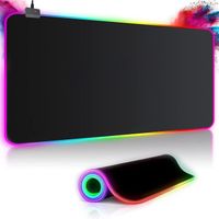 Tapis de Souris Gamer Lumineux Tapis de souris LED Light,Grand Gaming Mouse Pad avec LED Rétro-Eclairage RVB,900 x 400 x 4mm