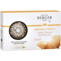 Maison Berger - 6402 Diffuseur de parfum pour voiture Aroma Energy Argenté