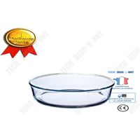 TD® Moule à manqué Classique en verre 26 cm Transparent gâteaux- Tartes Lave-Vaisselle Micro -ondes Pratique-Anti-rayures