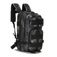 Sac à dos de randonnée 25-30L, tissu imperméable, sac à dos militaire, adapté pour l'alpinisme, courts trajets,Noir1