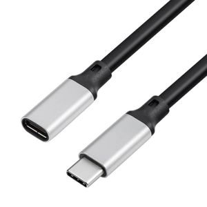 CÂBLE PHOTO 5m - M-F PVC-Silver Grey - Câble d'extension USB C