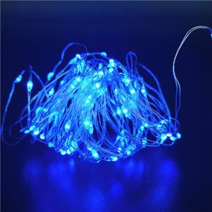 GUIRLANDE D'EXTÉRIEUR USB - 3m 30 leds Bleu Guirlande lumineuse LED féerique en fil de cuivre, fonctionnement à piles, pour l'extér