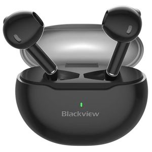 OREILLETTE BLUETOOTH Blackview Airbuds 6 Ecouteur Bluetooth, TWS Ecouteur Sans fil,Bluetooth 5.3 Hi-FI Son Stéréo,Contrôle Tactile,IPX7 étanche - Noir