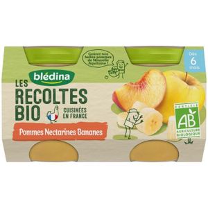 COMPOTE DESSERT FRUITÉ Blédina Les Récoltes Bio Pot Compote Pommes Nectar