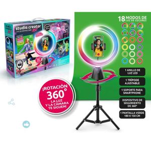 JEU DE MODE - COUTURE - STYLISME STUDIO CREATOR - Kit de création vidéo avec rotation 360° et anneau lumineux LED multicolore - INF 028 - Canal Toys
