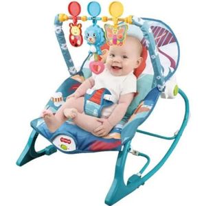 TRANSAT Transat bébé électrique vibrant et musical avec 3 jouets pour 0 à 3 ans bébé, Bleu