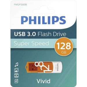 CLÉ USB Philips Clé USB 3.0 Vivid 128 Go Blanc et orange