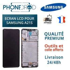 ECRAN DE TÉLÉPHONE Écran complet LCD + Tactile Samsung A21S avec châssis + Outils, stock FR