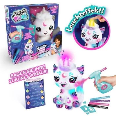 Canal Toys Licorne à Personnaliser Airbrush Plush - Peluche Spray Art Avec Feutres Et Pochoirs Dès 6 Ans