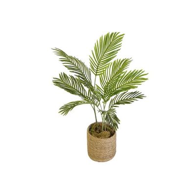 Plante artificielle palmier dans pot en roseau h 80 cm