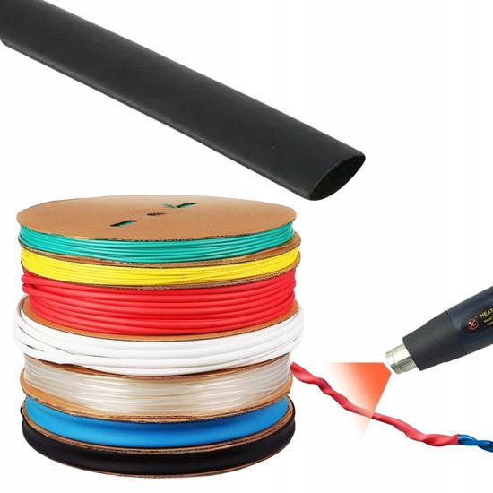 Gaine Thermorétractable Noire 35mm - 1,5m Sans Adhésif - Pour Isolation Câbles Et Soudures - Résistante UV