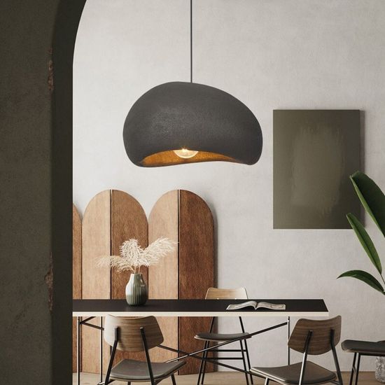 Suspension Luminaire Noir Verre Vintage | Douille E27 | Hauteur Réglable | Pour Cuisine, Salle à Manger, Salon